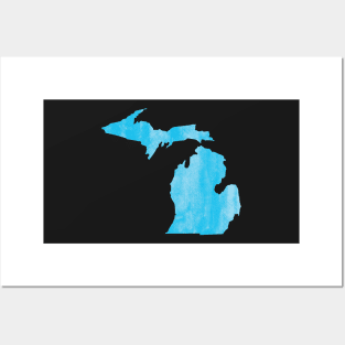 Michigan blue watercolor Posters and Art